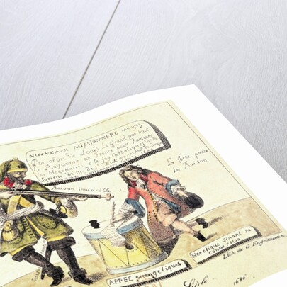 Missions of the 17th Century: The Missionary Dragoon forcing a Huguenot to Sign his Conversion to Catholicism by Gottfried or Godefroy Engelmann