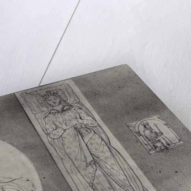 Eleanor of Aquitaine: Portrait in Profile, Recumbant, and on her Throne by French School