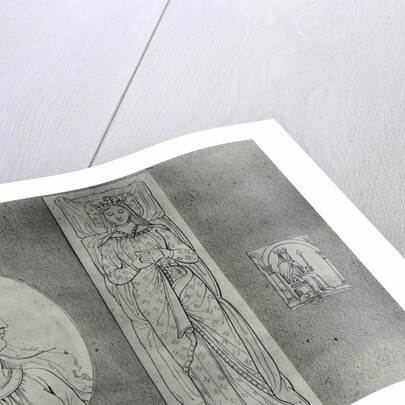 Eleanor of Aquitaine: Portrait in Profile, Recumbant, and on her Throne by French School