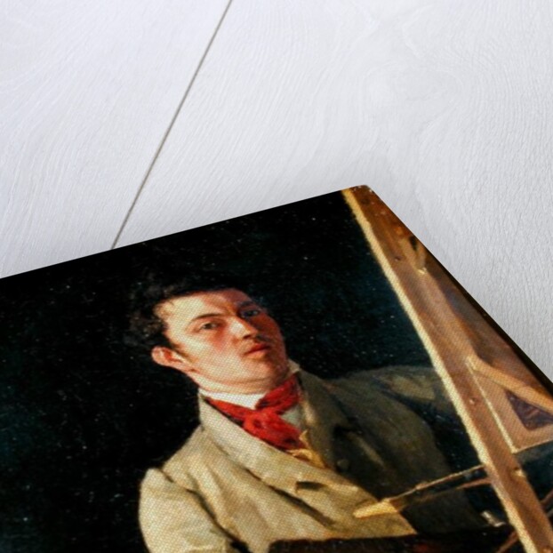 Self Portrait, Sitting next to an Easel, 1825 by Jean Baptiste Camille Corot