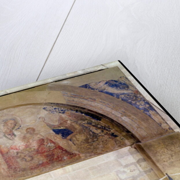 Tympanum depicting the Virgin of Humility with the Christ Child surrounded by angels, 1341 by Simone Martini