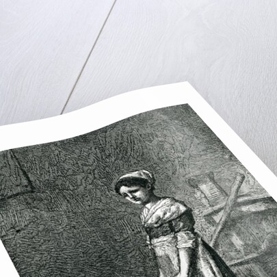 Cosette Carrying a Bucket by Gustave Brion