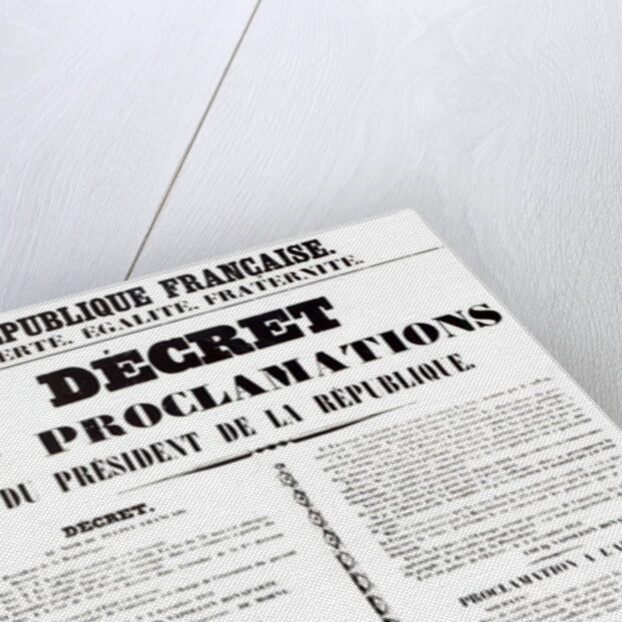 Decree and Proclamation by Louis Napoleon Bonaparte III, President of the Republic, 2nd December 1851 by French School