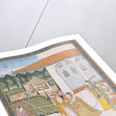 A Couple Walking by School Pahari