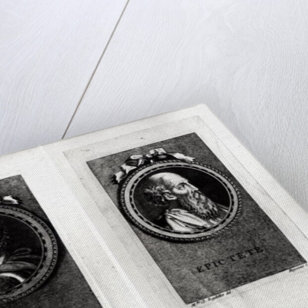 Anaxagorus and Epictetus engraved by S. Beyssent by Claude Reydellet