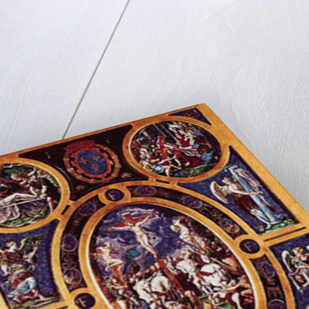 Altarpiece of Sainte-Chapelle, depicting the Crucifixion, enamelled by Leonard Limosin 1553 by Nicolo dell' Abate