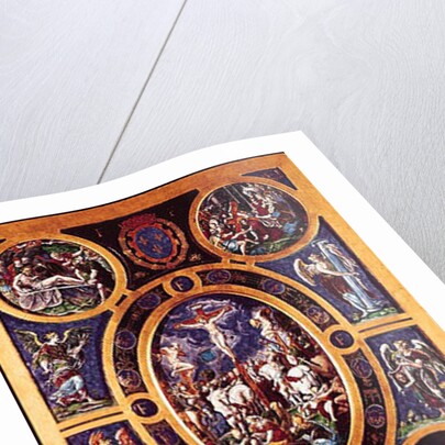 Altarpiece of Sainte-Chapelle, depicting the Crucifixion, enamelled by Leonard Limosin 1553 by Nicolo dell' Abate