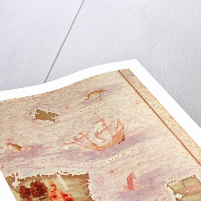 Fol.31v Map of Australia and Magellan Island from 'Cosmographie Universelle', 1555 by Guillaume Le Testu