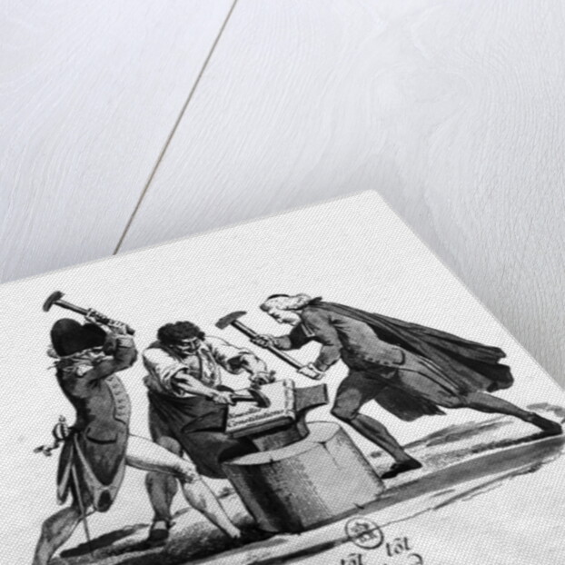 The Three Orders, forging the New Constitution on an Anvil, 1789 by French School