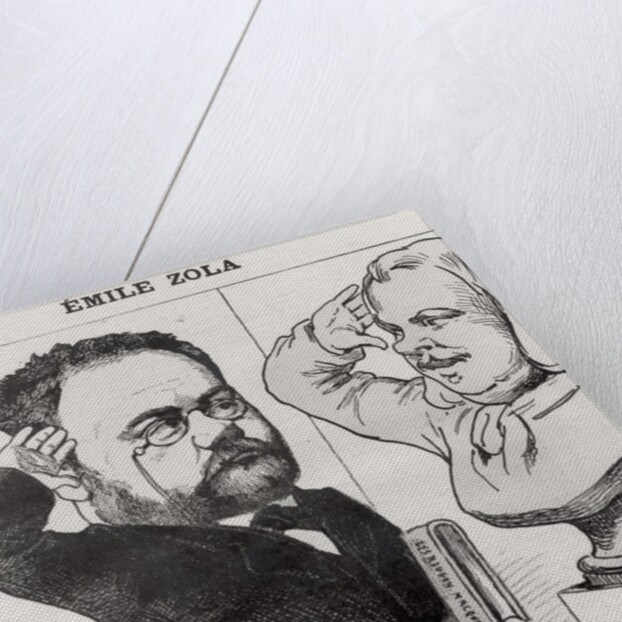 Caricature of Emile Zola Saluting a Bust of Honore de Balzac, 1878 by Andre Gill