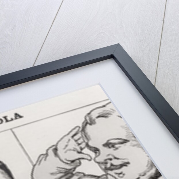 Caricature of Emile Zola Saluting a Bust of Honore de Balzac, 1878 by Andre Gill