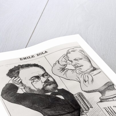 Caricature of Emile Zola Saluting a Bust of Honore de Balzac, 1878 by Andre Gill