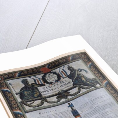 Table of the Declaration of the Rights of Man and the Citizen by French School