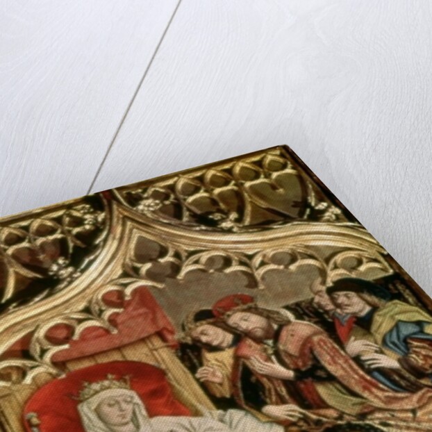 The St. Elizabeth Altarpiece, detail depicting the birth of St. Elizabeth 1474-77 by Master of the Legend of St. Elizabeth