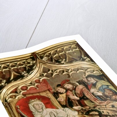 The St. Elizabeth Altarpiece, detail depicting the birth of St. Elizabeth 1474-77 by Master of the Legend of St. Elizabeth