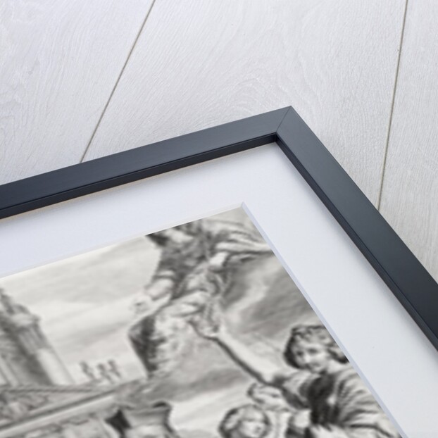 Robert de Sorbon and Cardinal Richelieu in Front of the Sorbonne by Matthaus the Elder Merian (after)