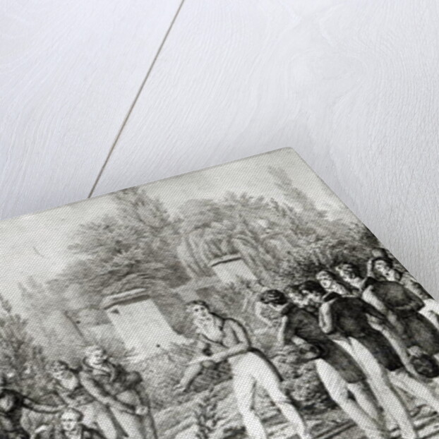 Students from the Ecole Polytechnique at the tomb of Gaspard Monge, September 1818 by Hippolyte Lecomte