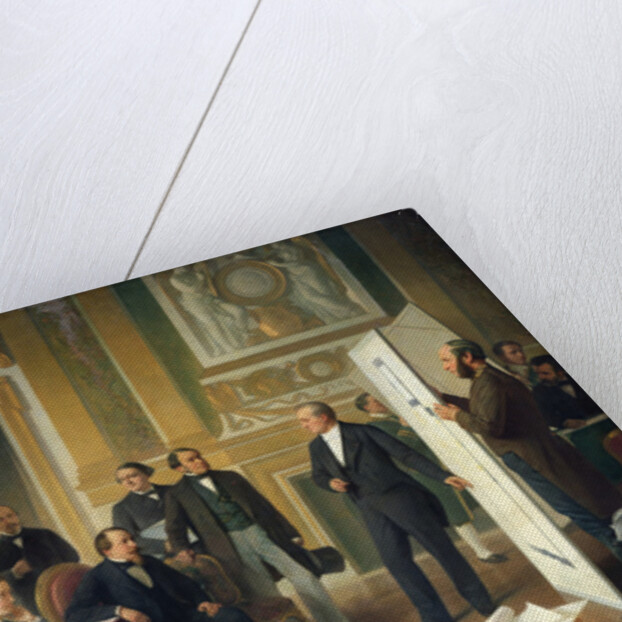 Louis Visconti Presenting the New Plans for the Louvre to Napoleon III 1853 by Jean Baptiste Ange Tissier
