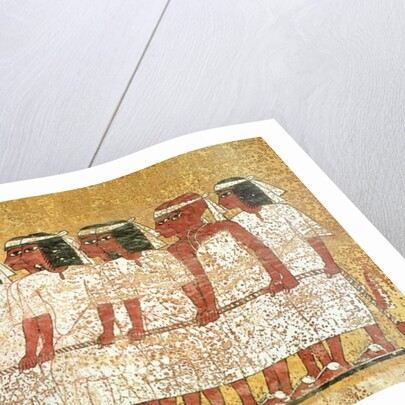 Cortege pulling the King's catafalque by Egyptian 18th Dynasty