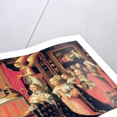 Louis XIII Anne of Austria Infanta of Spain and Gaston de France Duke of Orleans before the Holy Sacrament by French School