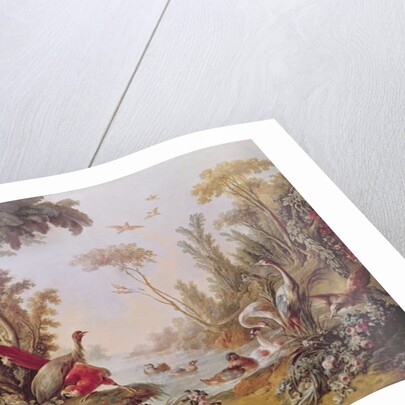 Lake with geese, storks, parrots and herons by Francois Boucher