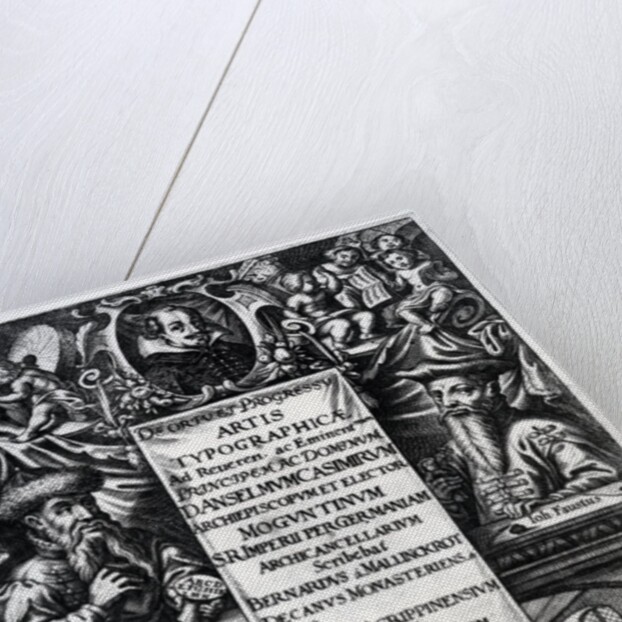 Frontispiece to 'On the Origin and History of Typography' by Bernardus Mallinckrodt, 1634 by German School