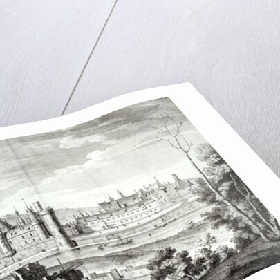 View of the Abbey of Saint-Germain-des-Pres, the Louvre, Petit Bourbon, Montmartre and the Seine in 1410 by Jean Chaufourier