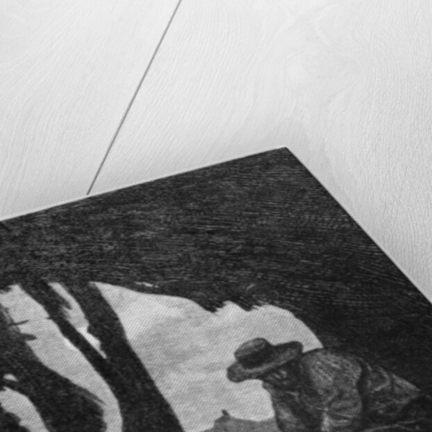 Jean Valjean watching over Cosette asleep by Gustave Brion