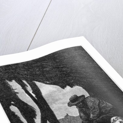 Jean Valjean watching over Cosette asleep by Gustave Brion