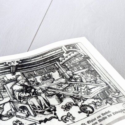 St. Eligius as a goldsmith in his workshop, c.1450 by Master of the Gardens of Love