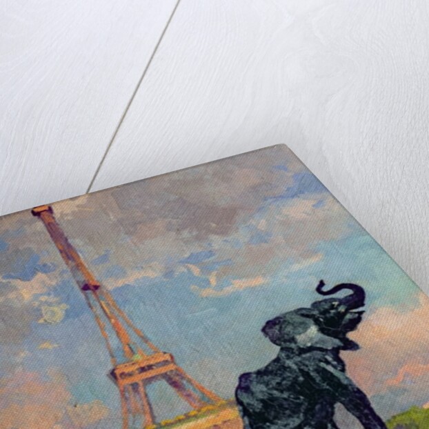 The Eiffel Tower and the Elephant by Fremiet by Jules Ernest Renoux