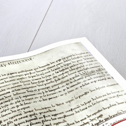 Page from 'The Register of the Council of the Parliament of Paris' depicting Joan of Arc, 10th May 1429 by French School