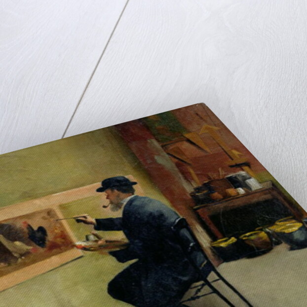 Charles Philippe Gevens, father-in-law of the artist, painting in his studio 21, avenue d'Eylau by Jules Ernest Renoux