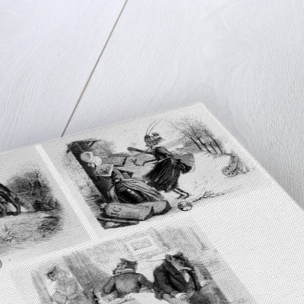 Illustration for 'The Wolf and the Lamb', 'The Cicada and the Ant' and 'The City Rat and the Country Rat' tales by Grandville