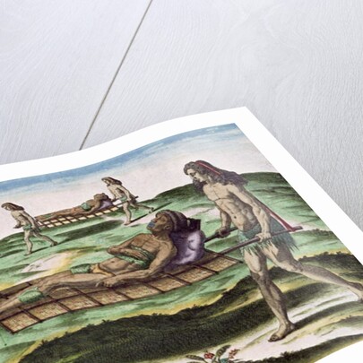 Hermaphrodites Transporting the Injured by Th. after Le Moyne J.(de Morgues) (1533-88) Bry
