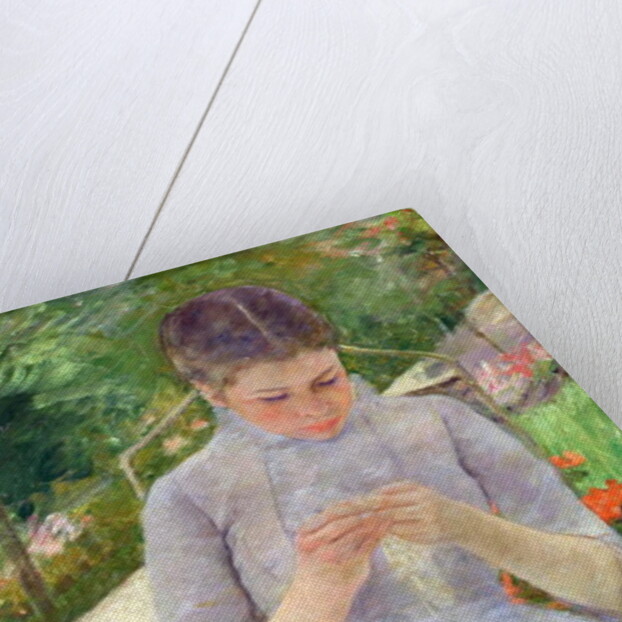 Young Woman Sewing in the garden, c.1880-82 by Mary Stevenson Cassatt