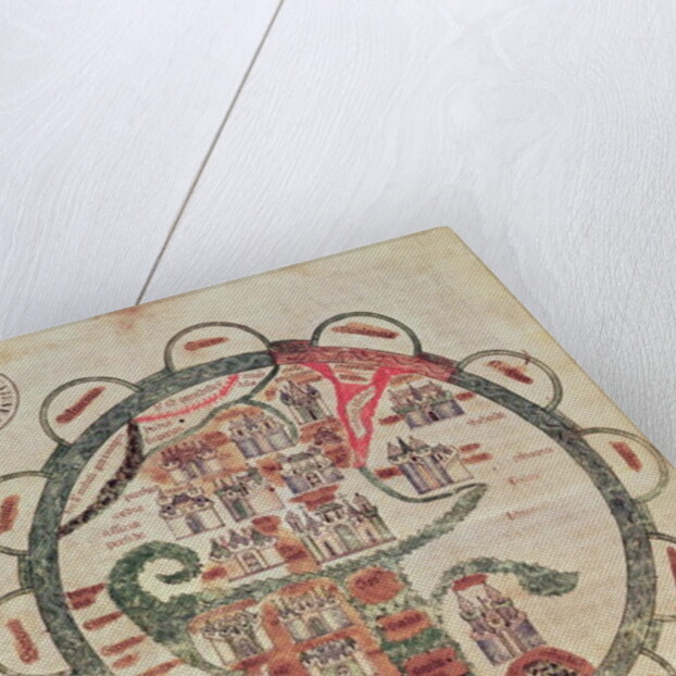 Ms 782 f.374v World map with Jerusalem in the centre by French School