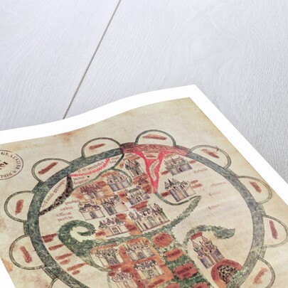 Ms 782 f.374v World map with Jerusalem in the centre by French School