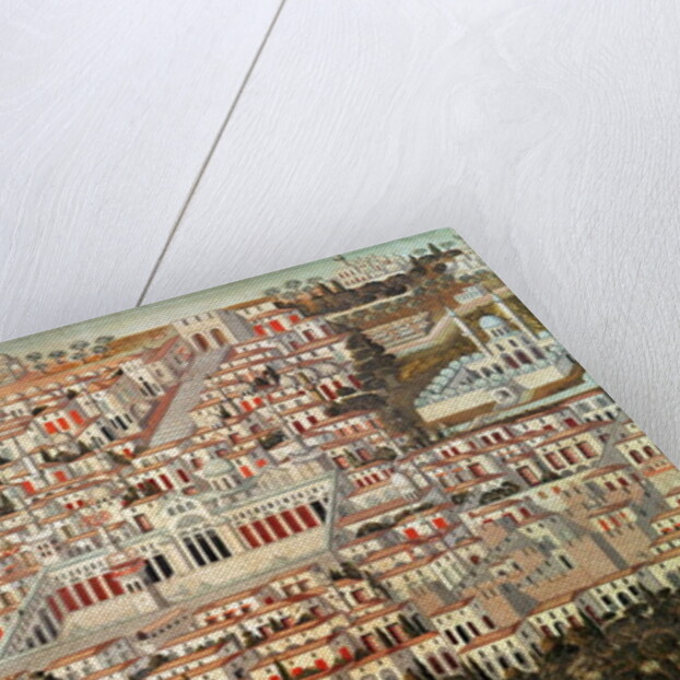 View of the city of Damascus by Syrian School