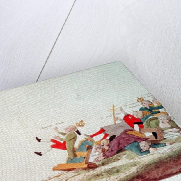 Revolutionary cartoon depicting 'The Electrical Spark of Liberty that will Topple the Thrones of all Corrupt Monarchs', 1793 by French School