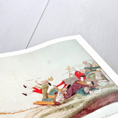 Revolutionary cartoon depicting 'The Electrical Spark of Liberty that will Topple the Thrones of all Corrupt Monarchs', 1793 by French School