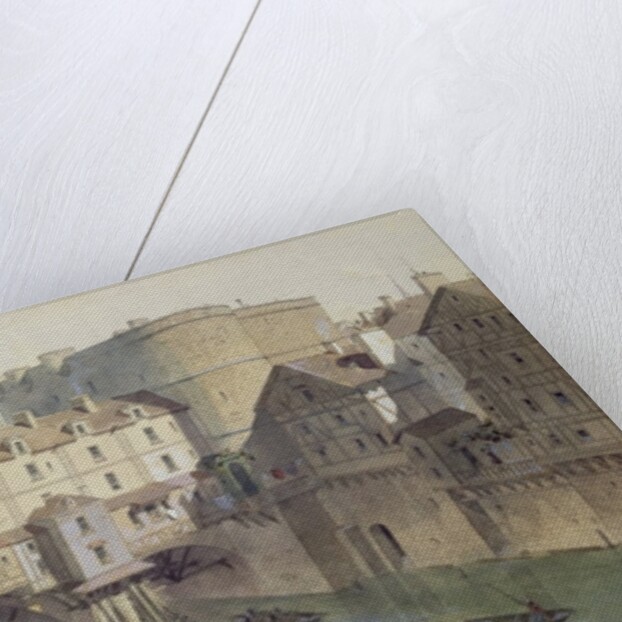 View of Petit Chatelet and the Petit Pont in 1717 by Theodor Josef Hubert (after) Hoffbauer