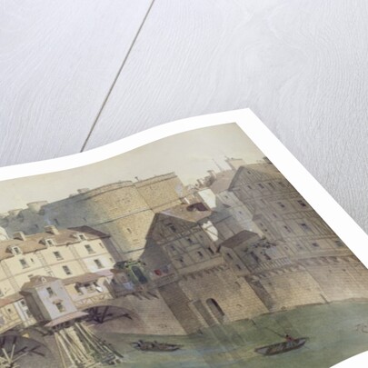 View of Petit Chatelet and the Petit Pont in 1717 by Theodor Josef Hubert (after) Hoffbauer