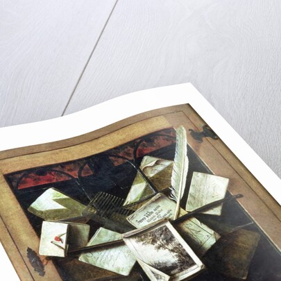 Trompe l'oeil with letters and notebooks, 1665 by Cornelis Norbertus Gijsbrechts