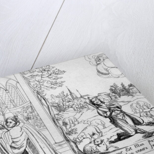 Caricature depicting a Spiritual Dispute between Pope Leo X Martin Luther and John Calvin 1838 by French School