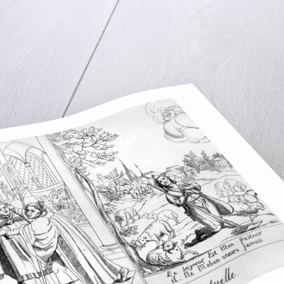 Caricature depicting a Spiritual Dispute between Pope Leo X Martin Luther and John Calvin 1838 by French School