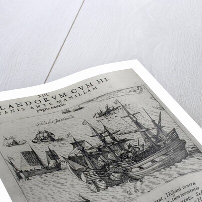 Naval combat between the Dutch and the Spanish off the coast of Manila by Dutch School