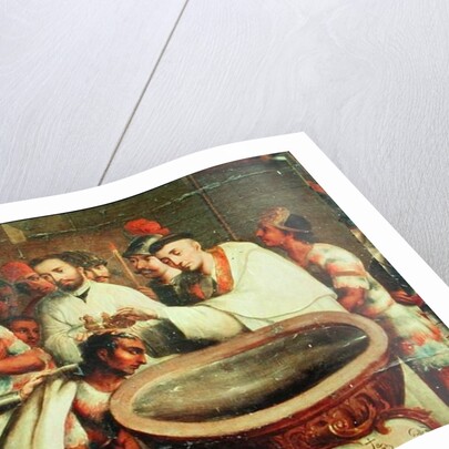 First Baptism of the Indians by the Dominicans by Mexican School