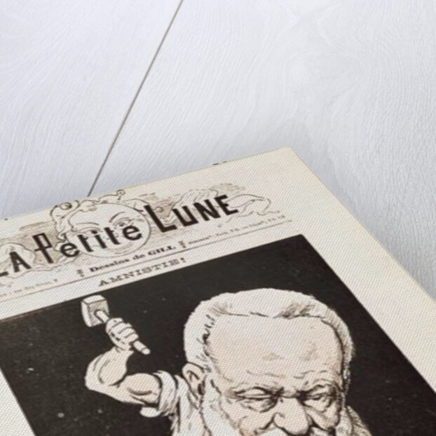 Caricature of Victor Hugo from the front cover of 'La Petite Lune', February 1879 by Andre Gill