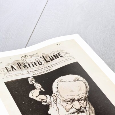 Caricature of Victor Hugo from the front cover of 'La Petite Lune', February 1879 by Andre Gill